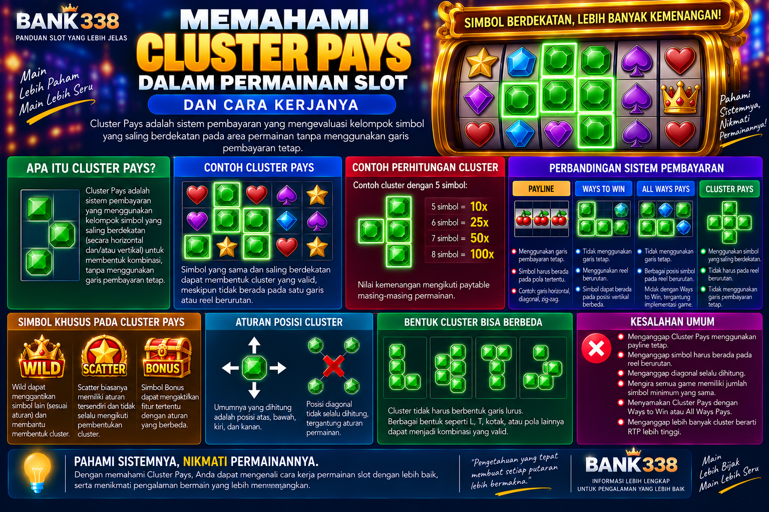 Memahami Cluster Pays dalam Permainan Slot dan Cara Kerjanya